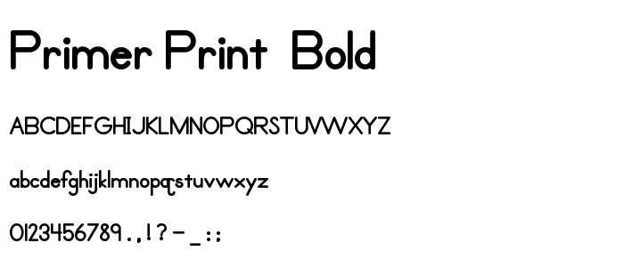 Primer Print  Bold font
